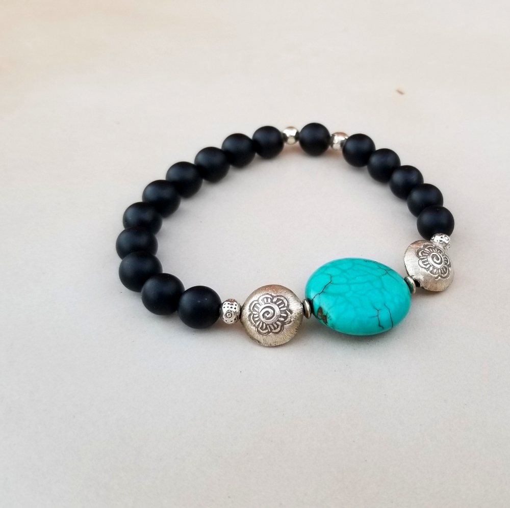 Turquoise and Lava Aromatherapy Bracelet